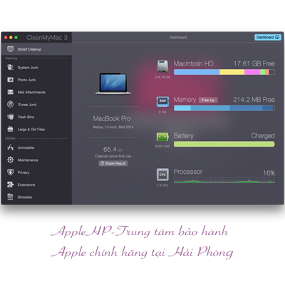 Dọn dẹp máy tính với CleanMyMac tốt nhất